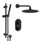 Matte Black Thermostatic Shower System with Handheld, Rain Shower Head, Shower Faucet Set